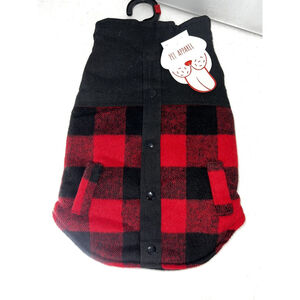 New Pet Apparel Red Plaid Thick Insulated Fleece Winter Dog Coat Small